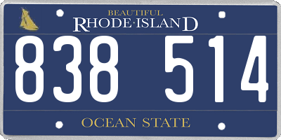 RI license plate 838514