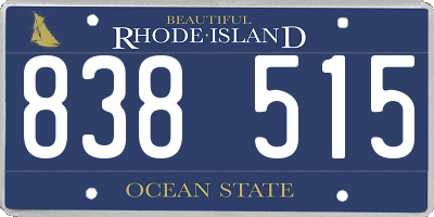 RI license plate 838515