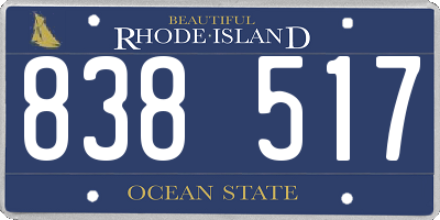 RI license plate 838517