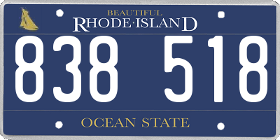 RI license plate 838518