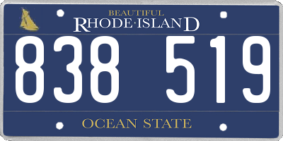 RI license plate 838519