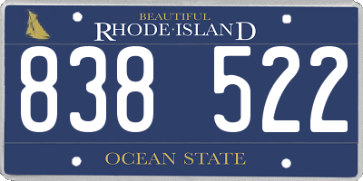 RI license plate 838522