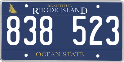 RI license plate 838523