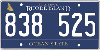 RI license plate 838525