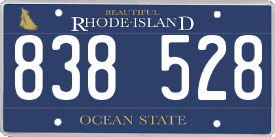 RI license plate 838528