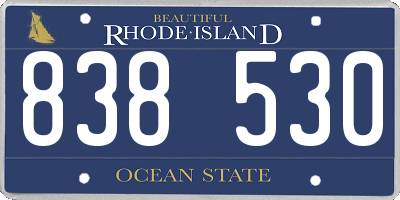RI license plate 838530