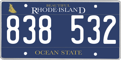 RI license plate 838532