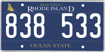 RI license plate 838533