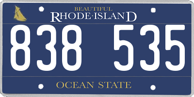 RI license plate 838535