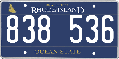 RI license plate 838536