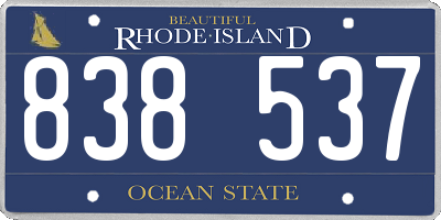 RI license plate 838537