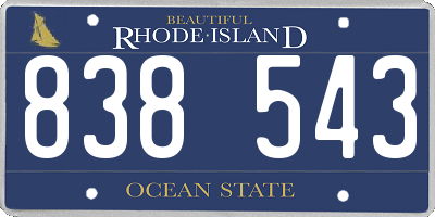 RI license plate 838543