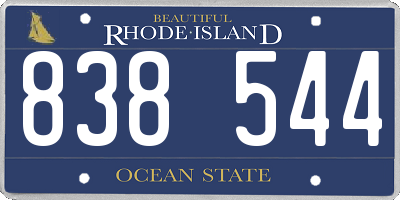 RI license plate 838544
