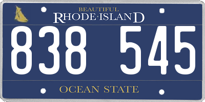 RI license plate 838545