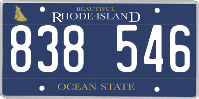 RI license plate 838546