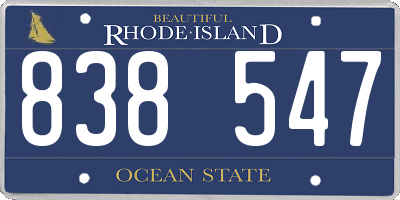 RI license plate 838547