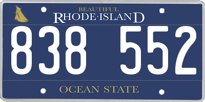 RI license plate 838552