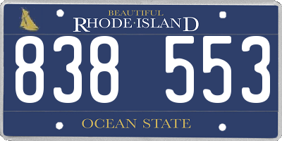 RI license plate 838553