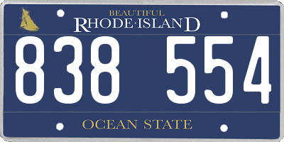 RI license plate 838554