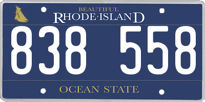RI license plate 838558