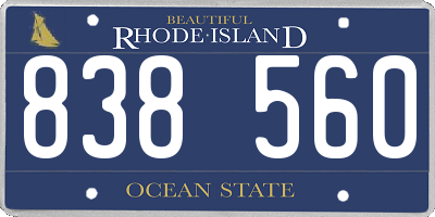 RI license plate 838560