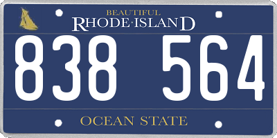 RI license plate 838564