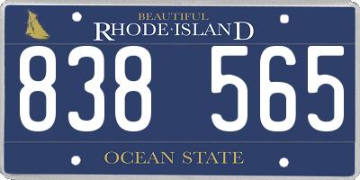 RI license plate 838565