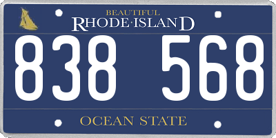 RI license plate 838568