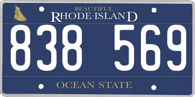 RI license plate 838569