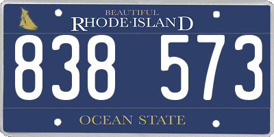 RI license plate 838573