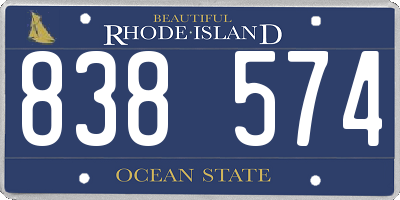 RI license plate 838574