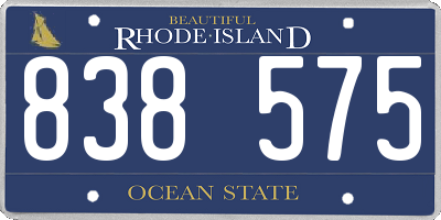RI license plate 838575
