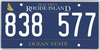 RI license plate 838577