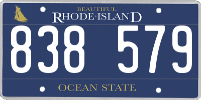 RI license plate 838579