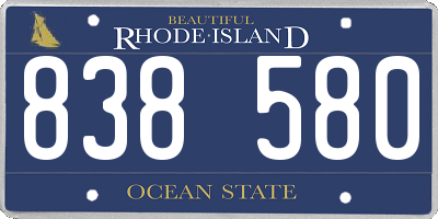RI license plate 838580
