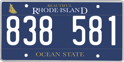 RI license plate 838581