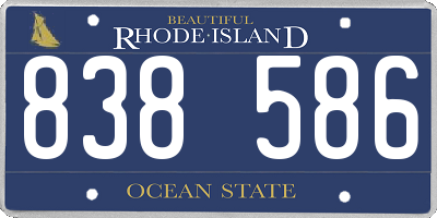 RI license plate 838586