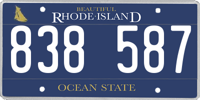 RI license plate 838587
