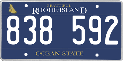 RI license plate 838592