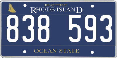 RI license plate 838593