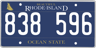 RI license plate 838596