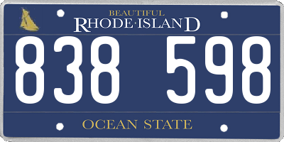 RI license plate 838598