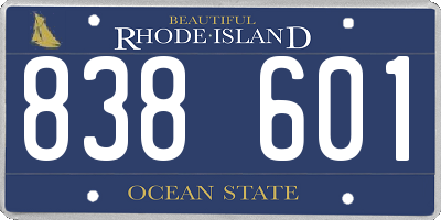 RI license plate 838601