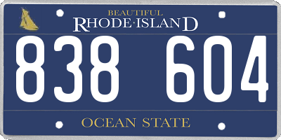 RI license plate 838604