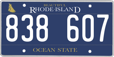 RI license plate 838607