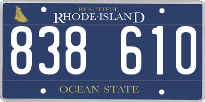 RI license plate 838610