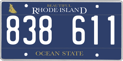 RI license plate 838611