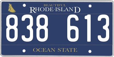RI license plate 838613