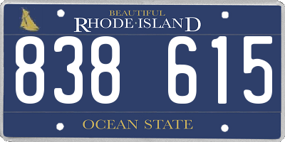 RI license plate 838615