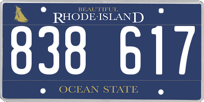 RI license plate 838617